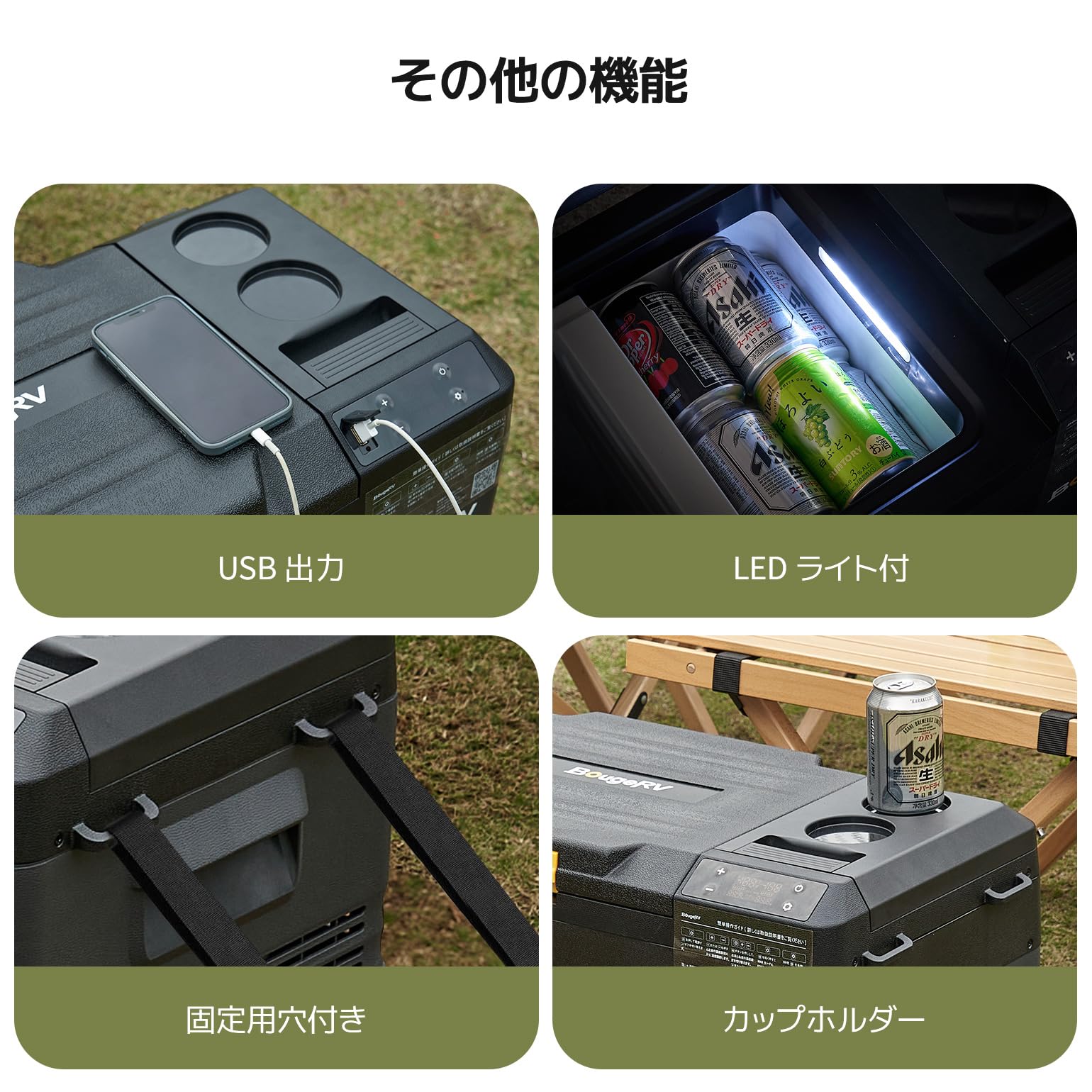 Amazon.co.jp: BougeRV ポーダブル冷蔵庫 車載冷蔵庫 19L -20℃～20