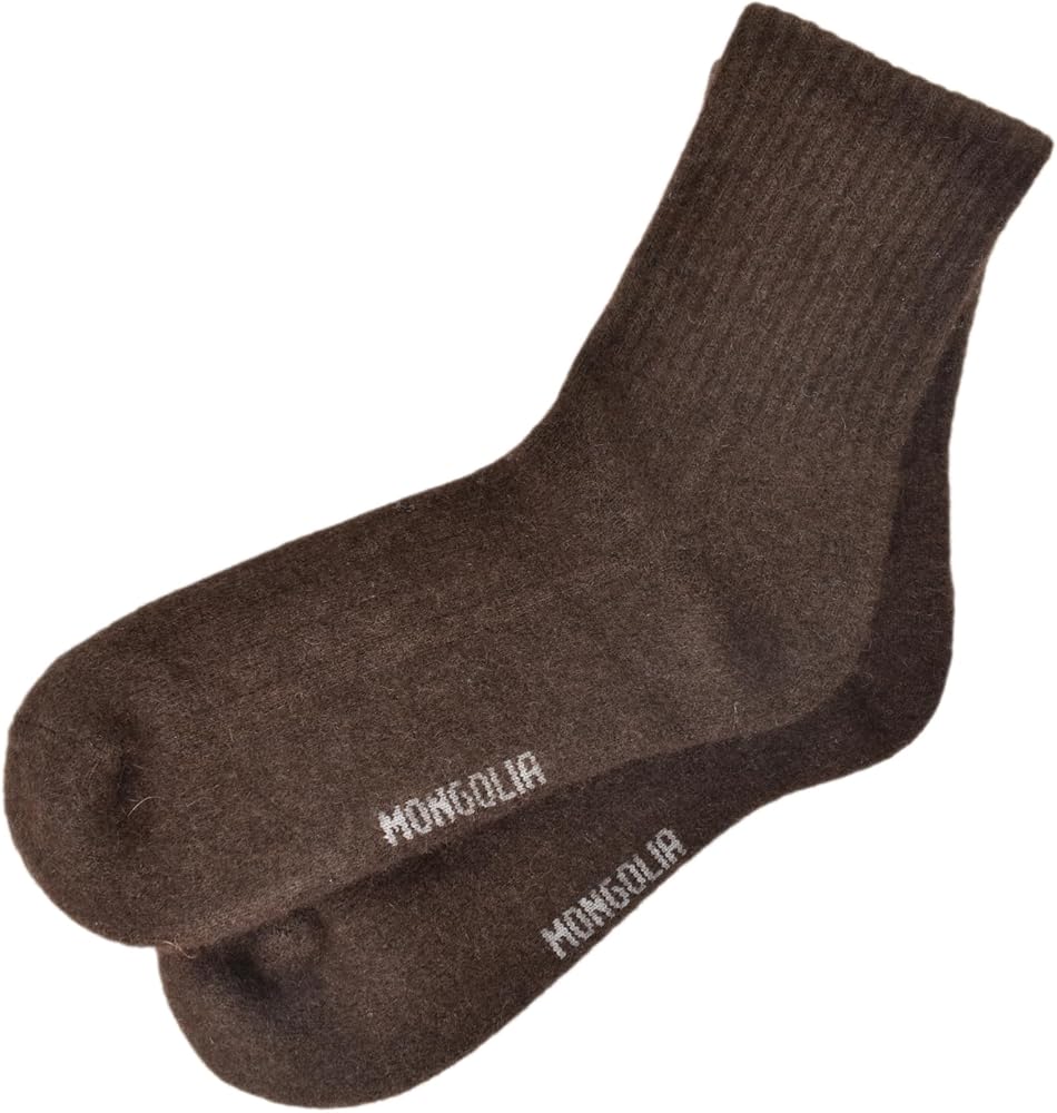 Amazon.co.jp: モンゴル ヤクウール 靴下 ダークブラウン 23~25cm