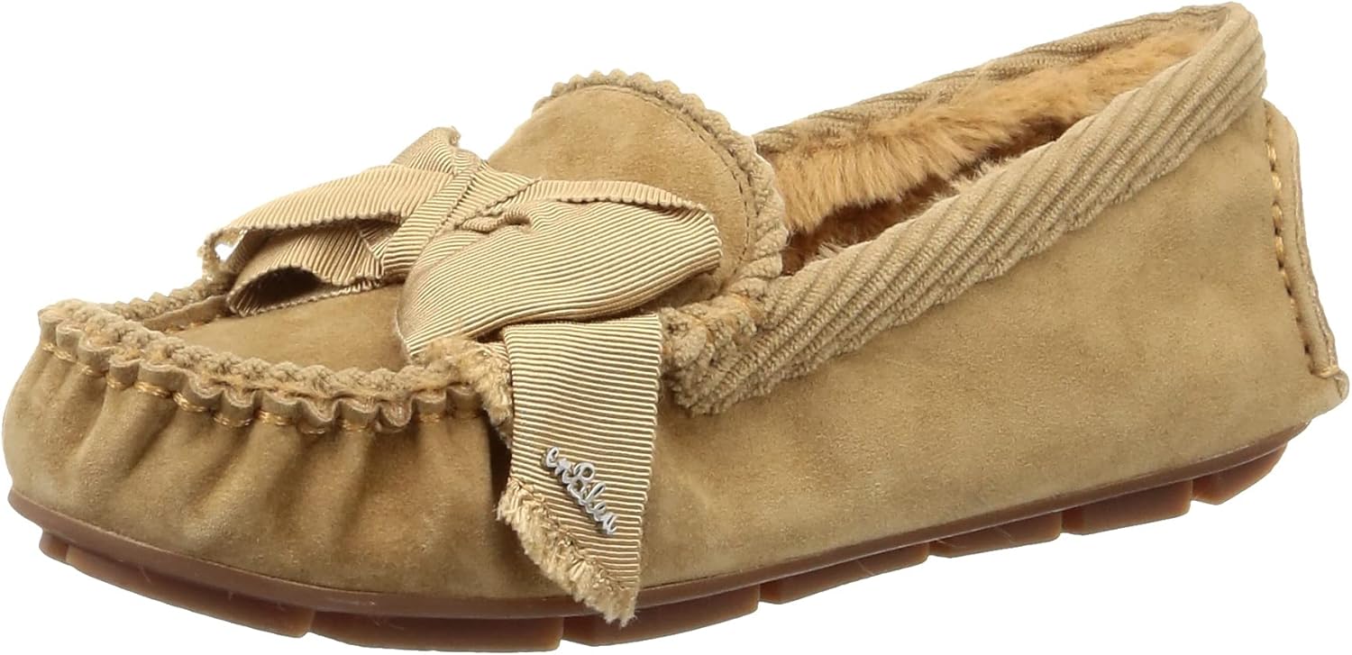 ランバンオンブルー リボンモチーフボアモカシン