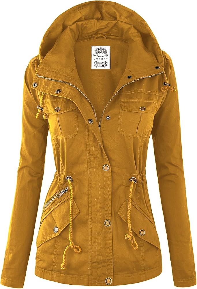 Made By Johnny MBJ WJC643 Womens Pop of Color Parka Jacket S