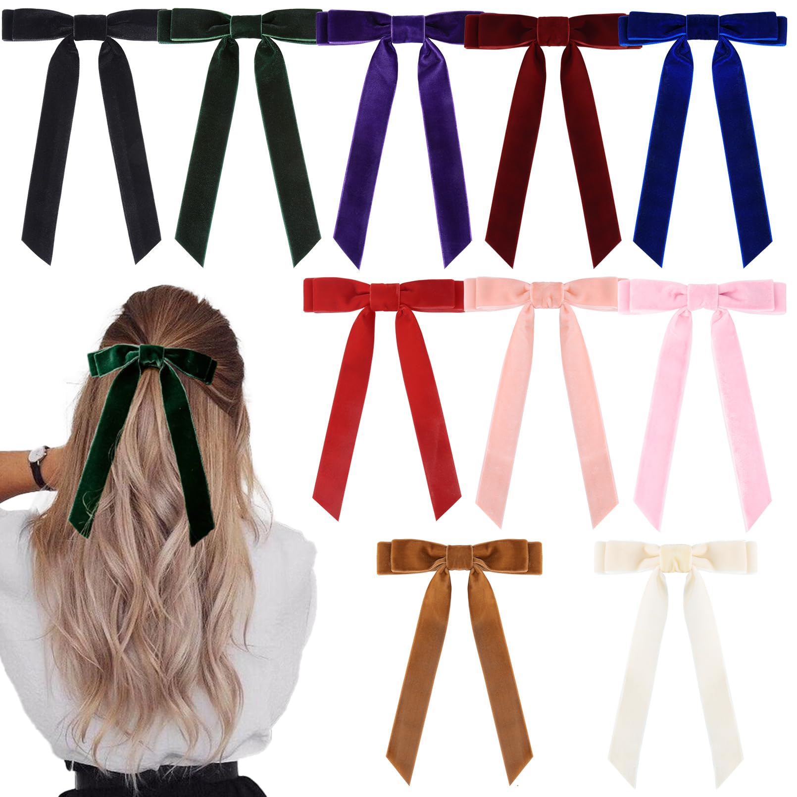 Amazon.com : 10PCS Velvet Bows Hair Clip Ribbon Accessories