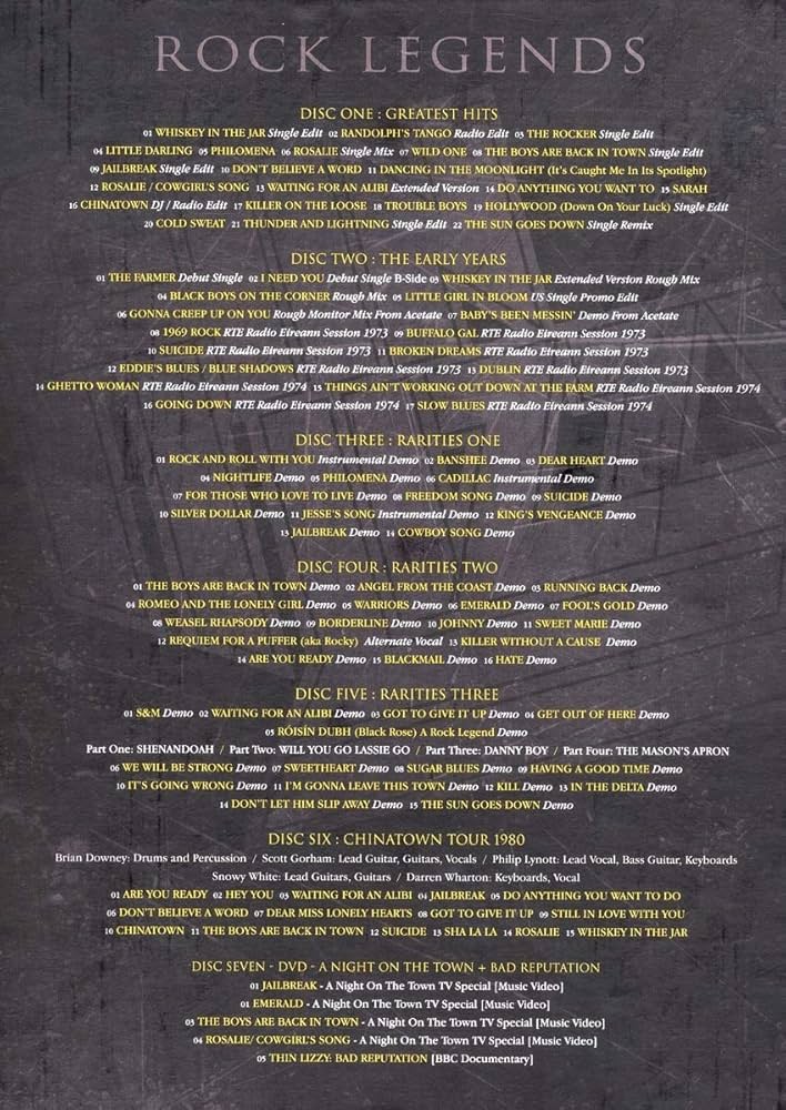 Thin Lizzy - Rock Legend [Boxset Includes Six CD's & One DVD