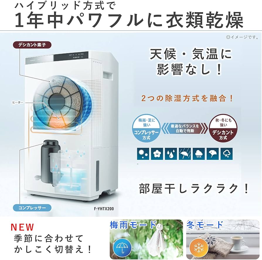 Amazon | パナソニック 衣類乾燥除湿機 ナノイーX搭載 ハイブリット
