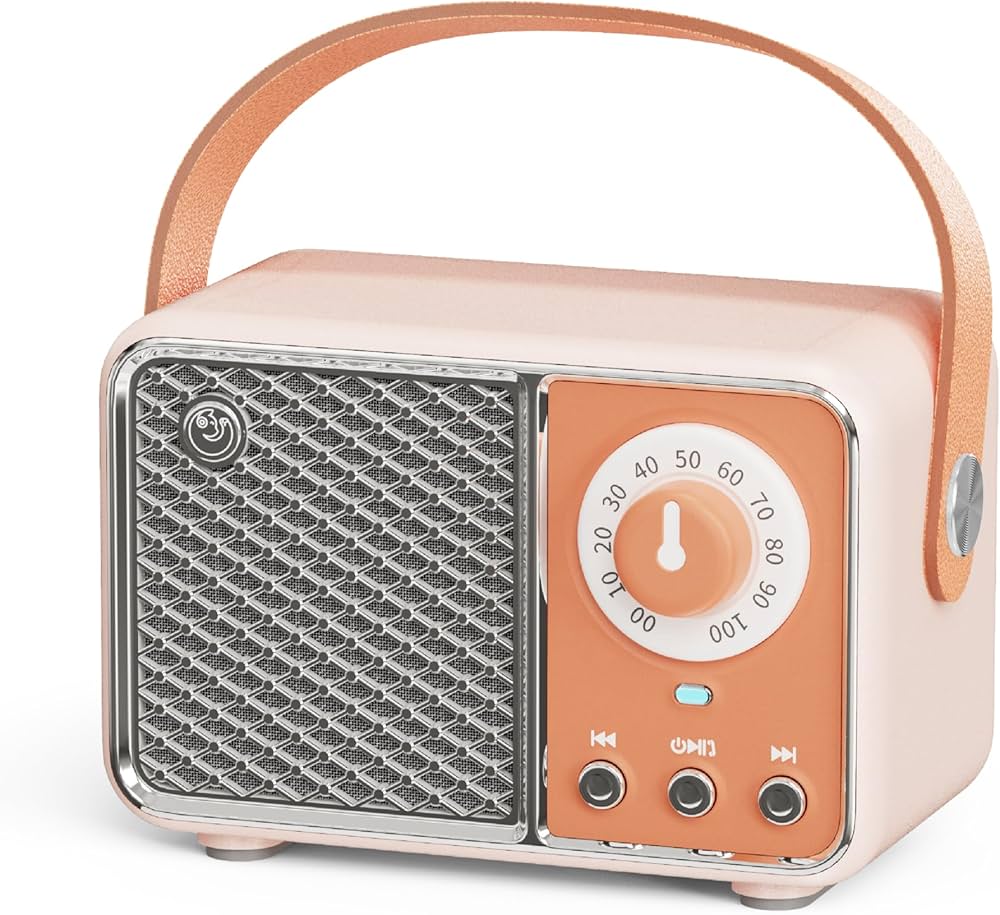 Amazon.co.jp: 可愛い レトロ Bluetoothスピーカー つまみ型ボリューム