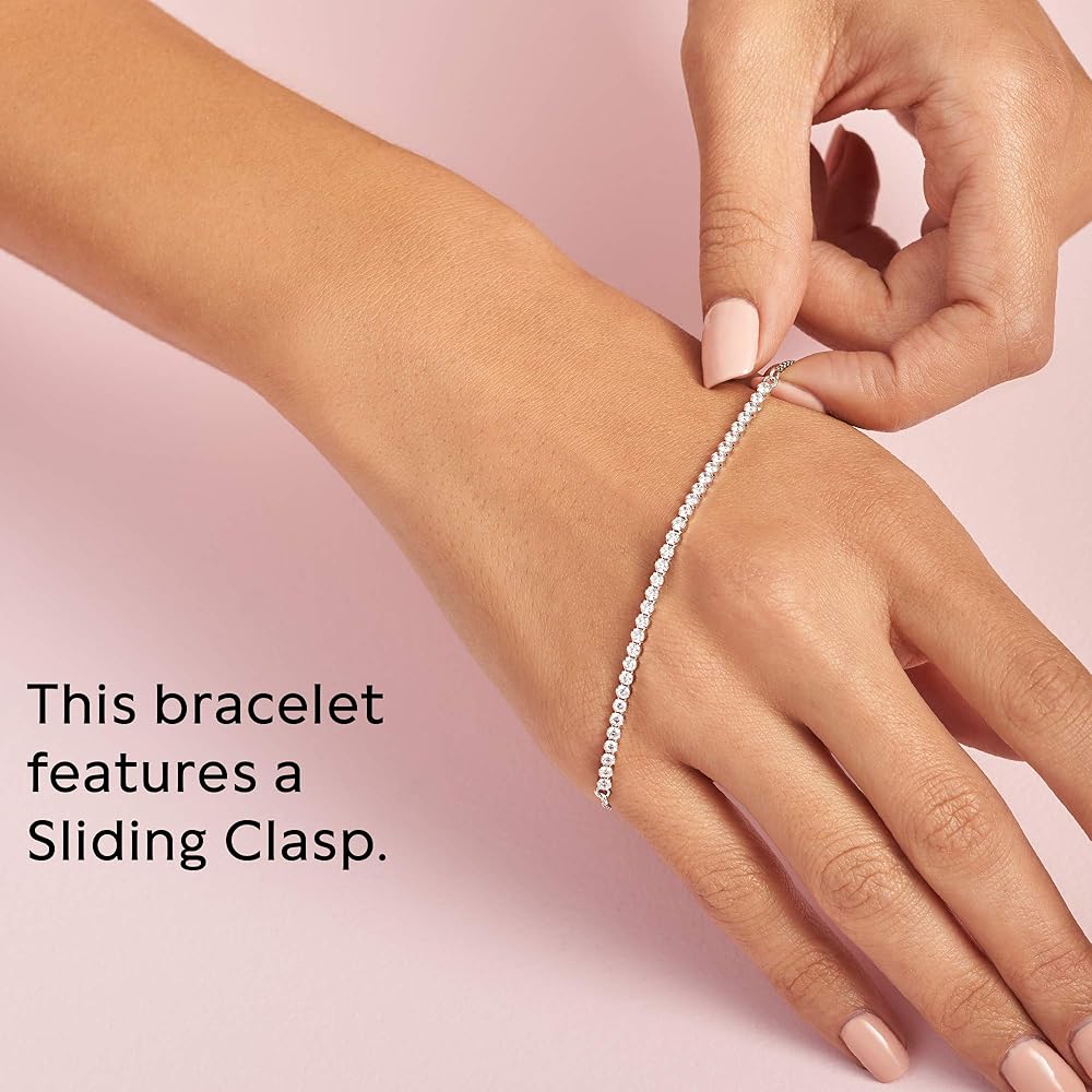 Amazon.com: PANDORA Sparkling Slider Tennis Bracelet - Gift for