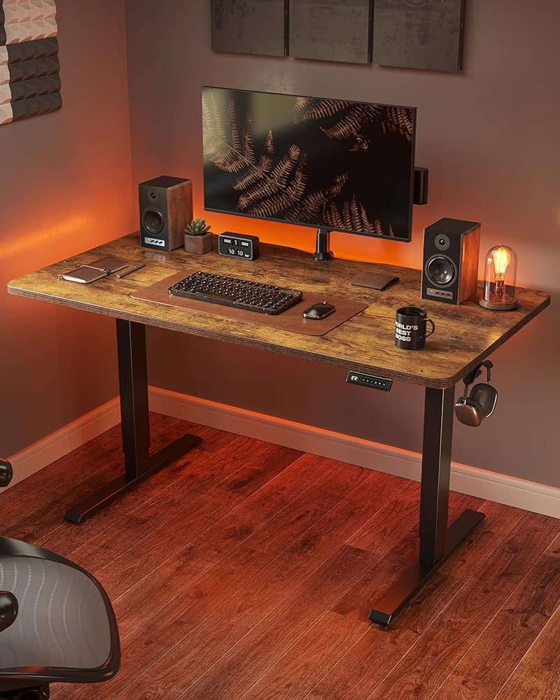 Amazon | FEZIBO 電動 昇降デスク スタンディングデスク 幅120cm 奥行