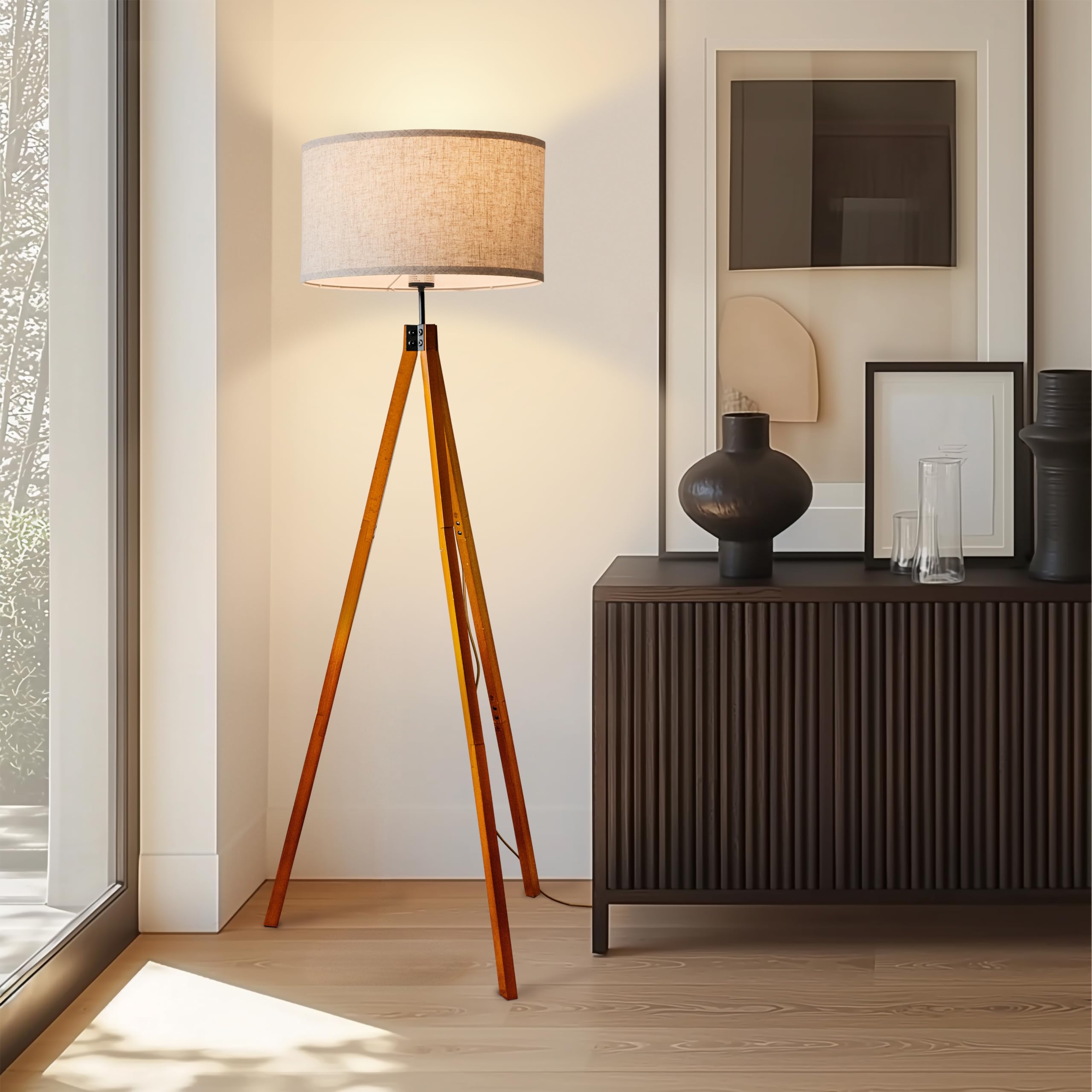 Brightech Eden Tripod Floor Lamp, Dimmable Standing Lamp with