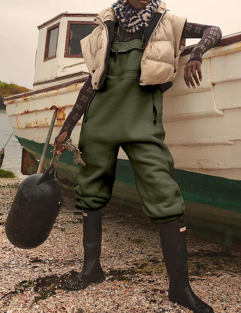 Amazon.com: yoeasy Women's Warm Fleece Fuzzy Overalls Sleeveless