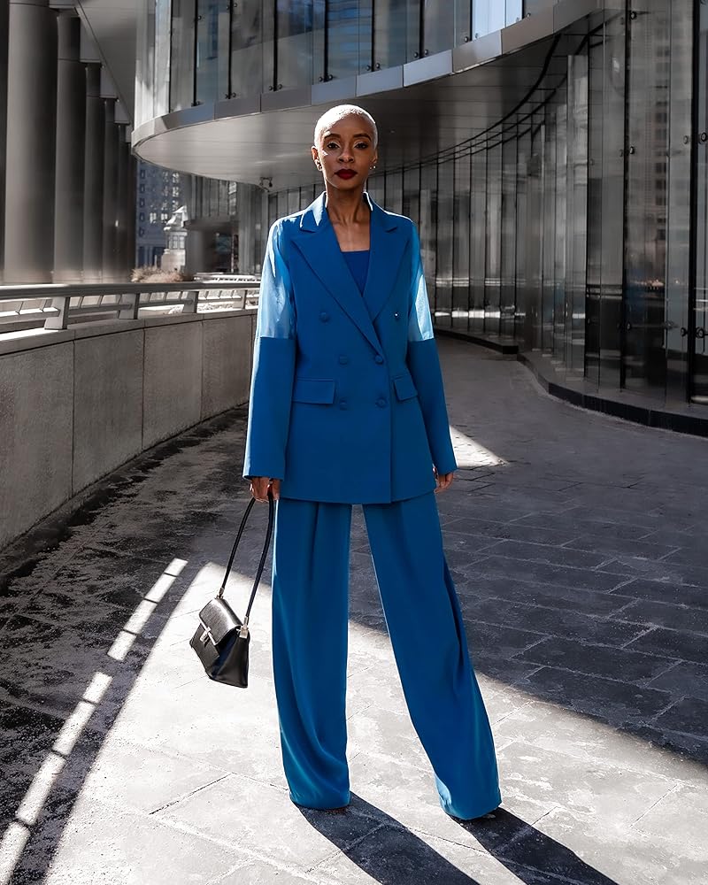 Amazon.com: The Drop Women's Blue Sapphire Double Breasted Blazer