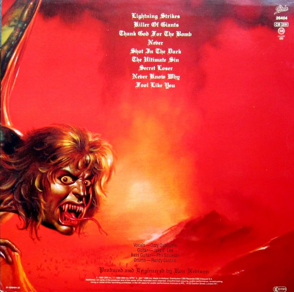 Ozzy Osbourne - Ultimate sin (1986) / Vinyl record [Vinyl-LP