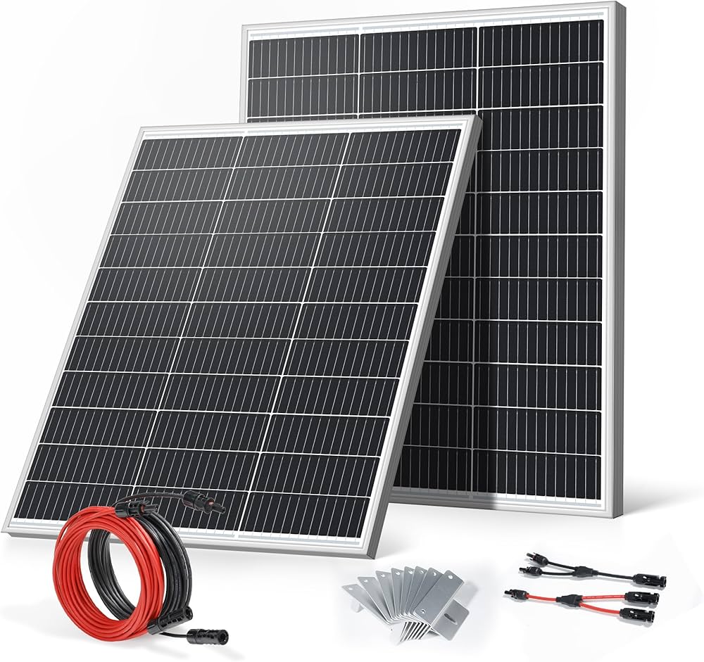 Amazon | ソーラーパネル (200W ソーラーパネル 単結晶 100W×2枚組