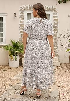 Nemidor Plus Size Maxi Dresses for Curvy Women Summer Casual Boho