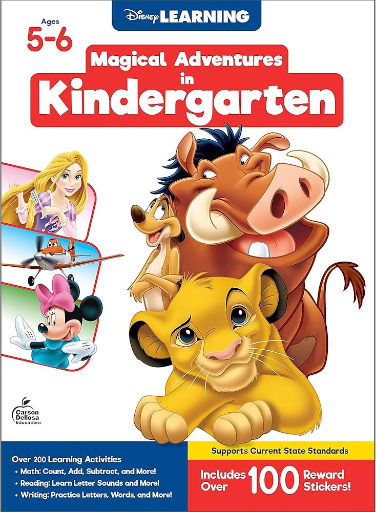 Disney Learning Magical Adventures in Kindergarten Workbooks, Math