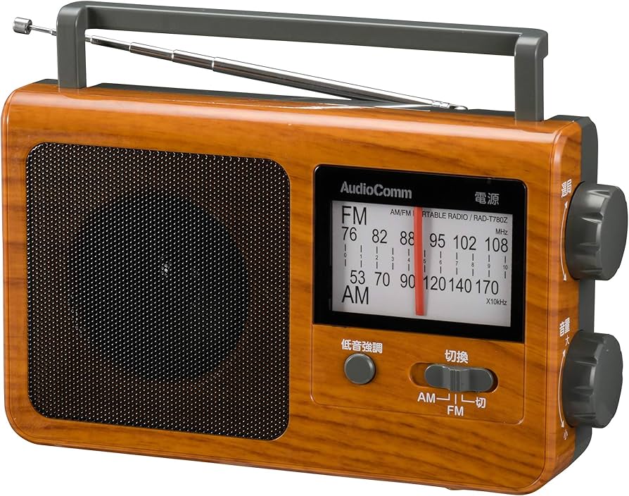 Amazon.co.jp: オーム電機AudioComm ポータブルラジオ 木目調ブラウン