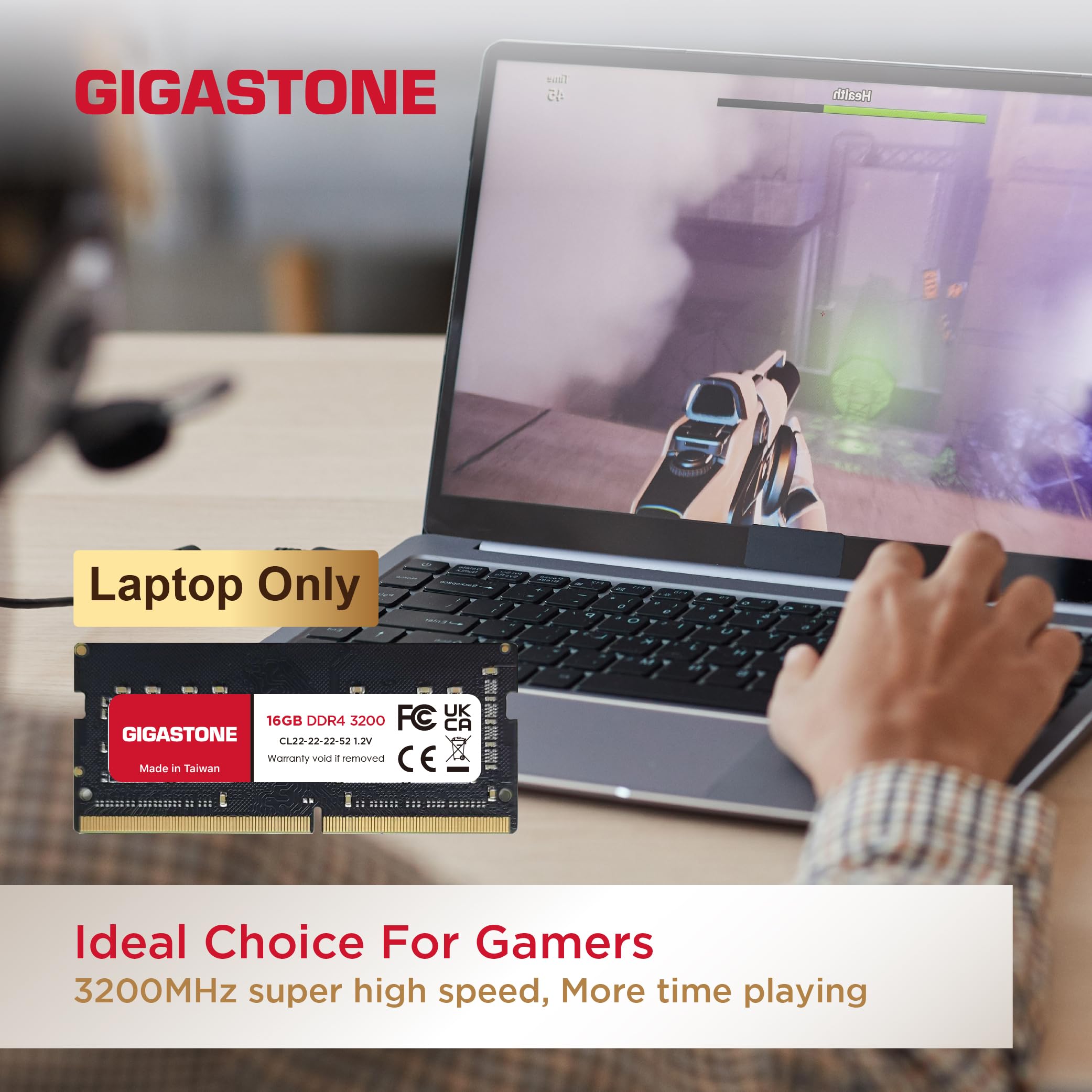 DDR4 RAM Laptop Only】 GIGASTONE 16GB DDR4 3200MHz (2933MHz or