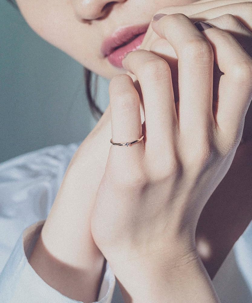 Amazon | (エテ) ete K10 ツイスト ダイヤモンド ピンキーリング