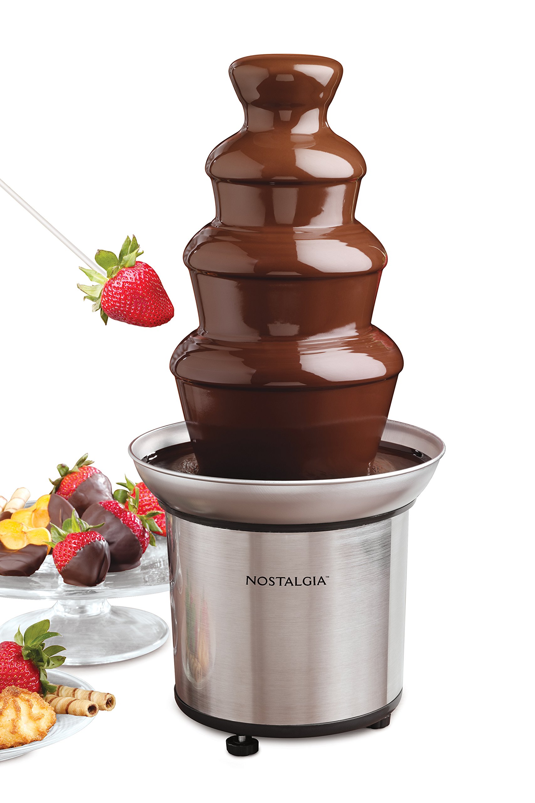 Nostalgia Electric Chocolate Fondue Fountain, 32-Ounce, 4 Tier Set