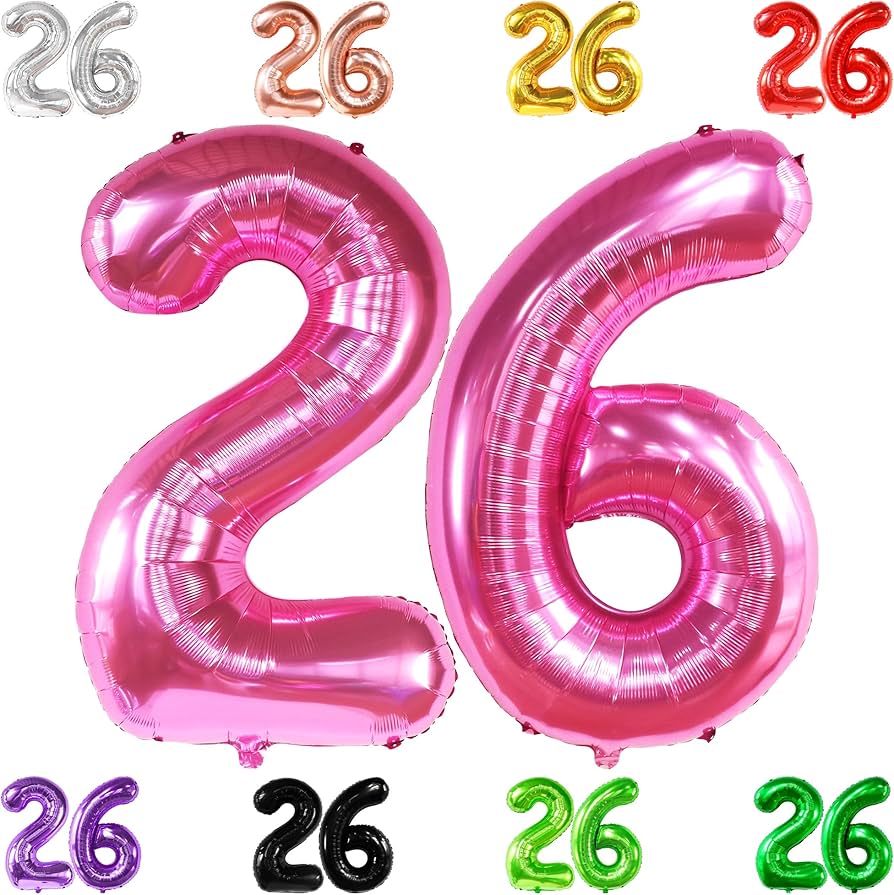 Amazon | ジャイアントホットピンク 26バルーン 数字 - 40インチ