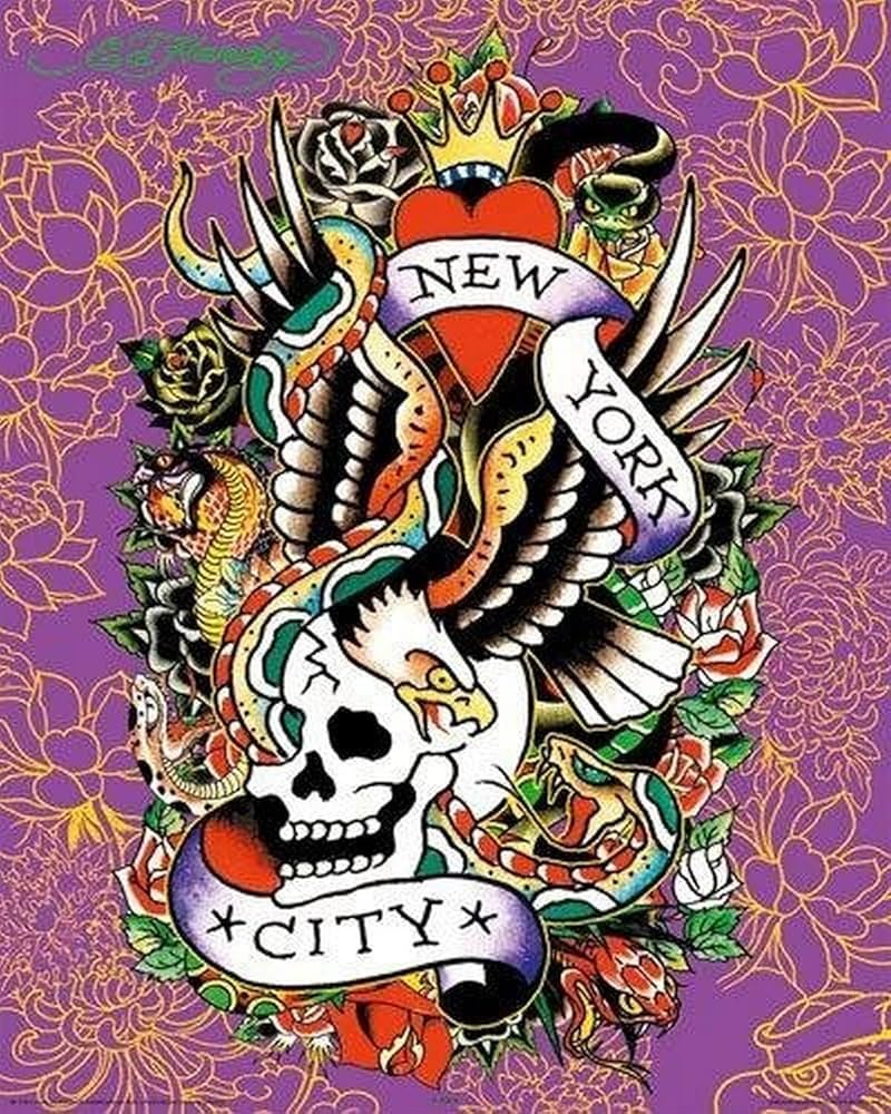 Amazon.com: BUY ART FOR LESS Officially Licensed Ed Hardy New York
