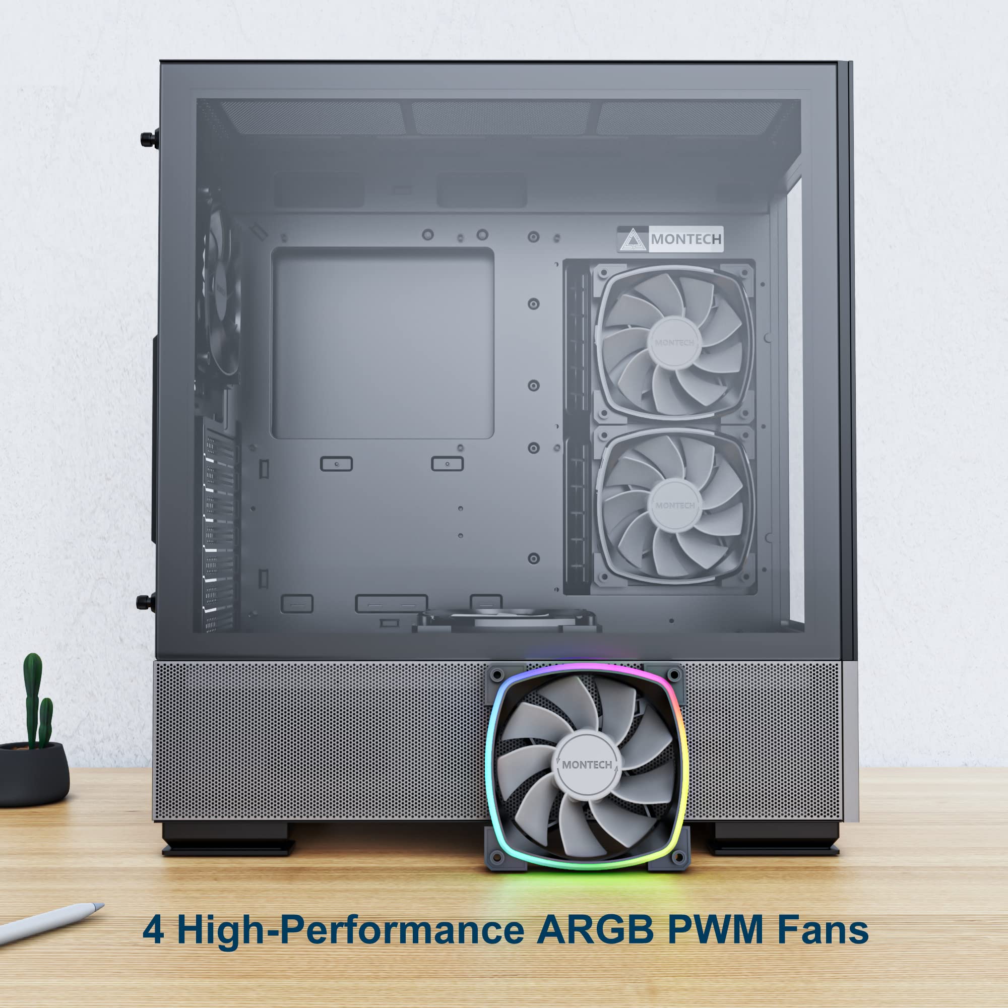 Amazon.co.jp: Montech Sky Two、デュアル強化ガラス、4倍のPWM ARGB