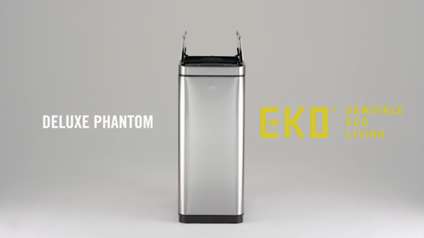 Amazon｜EKO ゴミ箱 自動開閉 デラックスファントム シルバー 45L