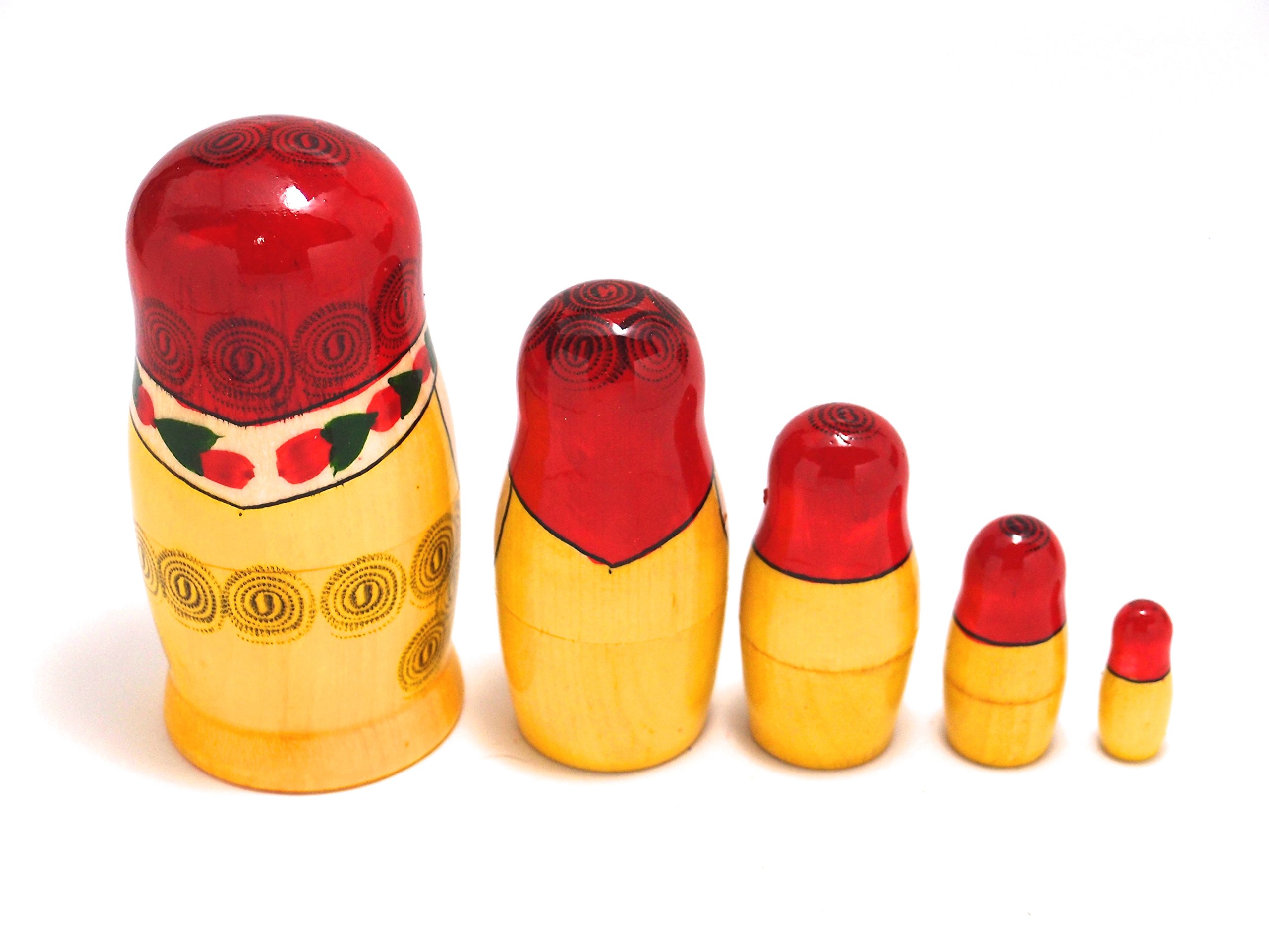 Amazon | セミョーノフ産 マトリョーシカ 5個組 伝統柄 (赤頭巾