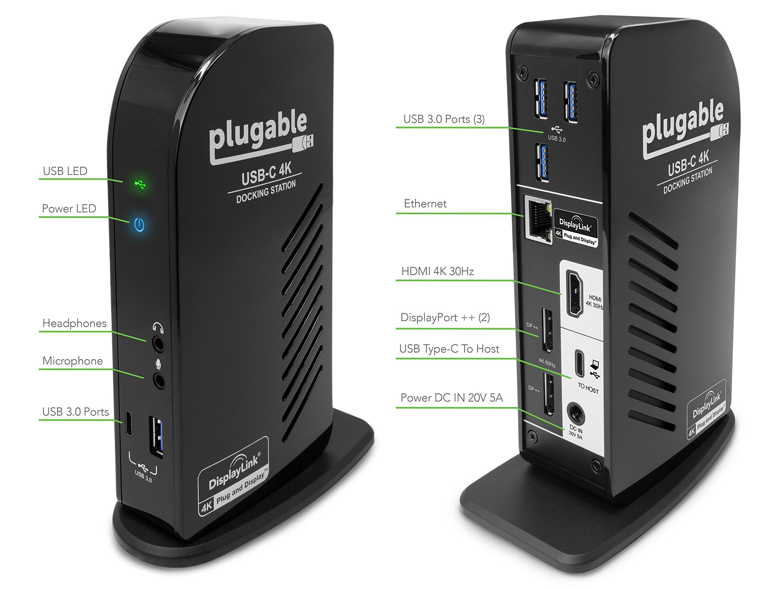 Amazon | Plugable USB-C トリプル 4K ディスプレイ・ドッキング