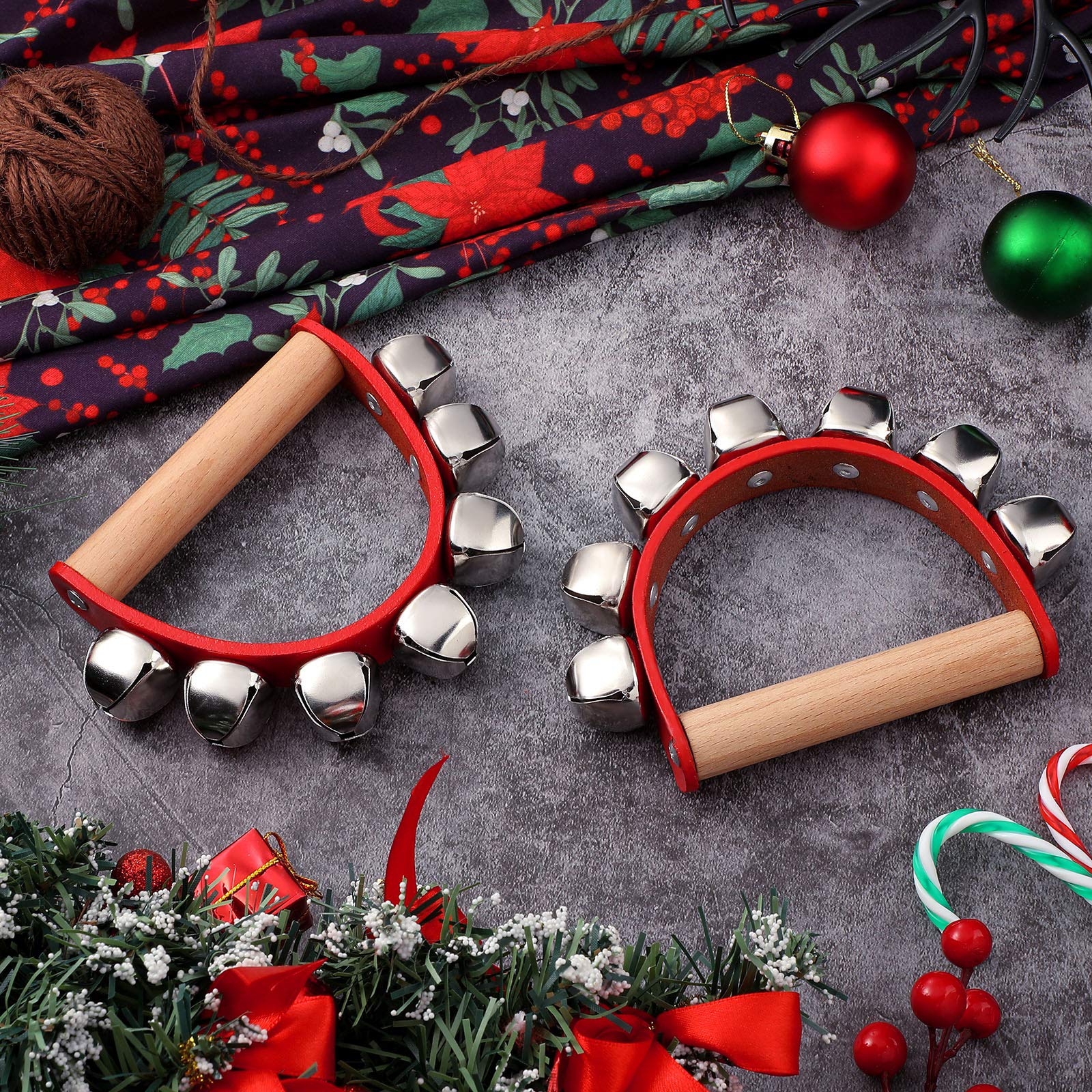 Amazon.com: 3 Pieces Red Christmas Sleigh Bells Jingle Gold