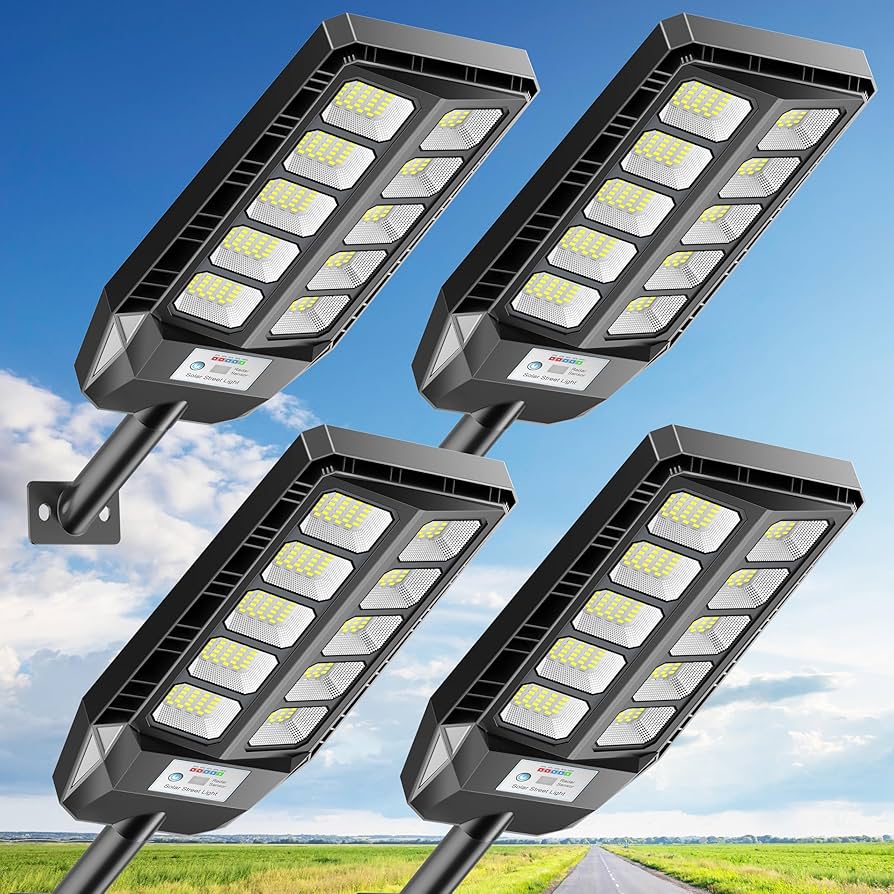 Solar Lights Outdoor, IP66 Waterproof Street Lights Outdoor, 6500K