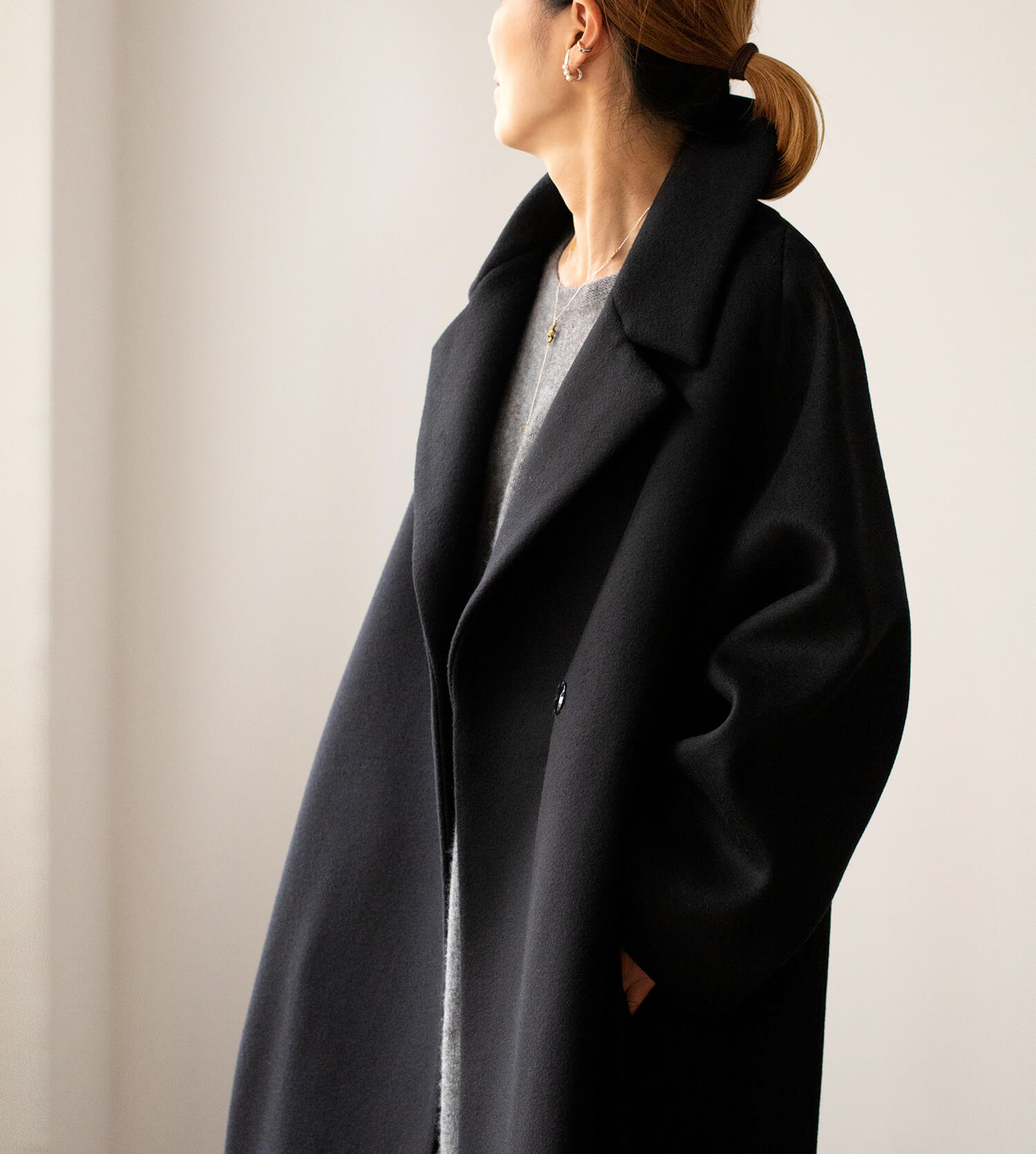 フォローコート 」BLACK「Follow Coat」BLACKsoutiencollar（ステン