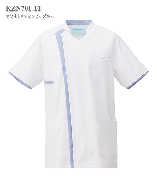 メンズスクラブジャケット半袖[KAZEN製品] KZN701｜THS-白衣通販・販売