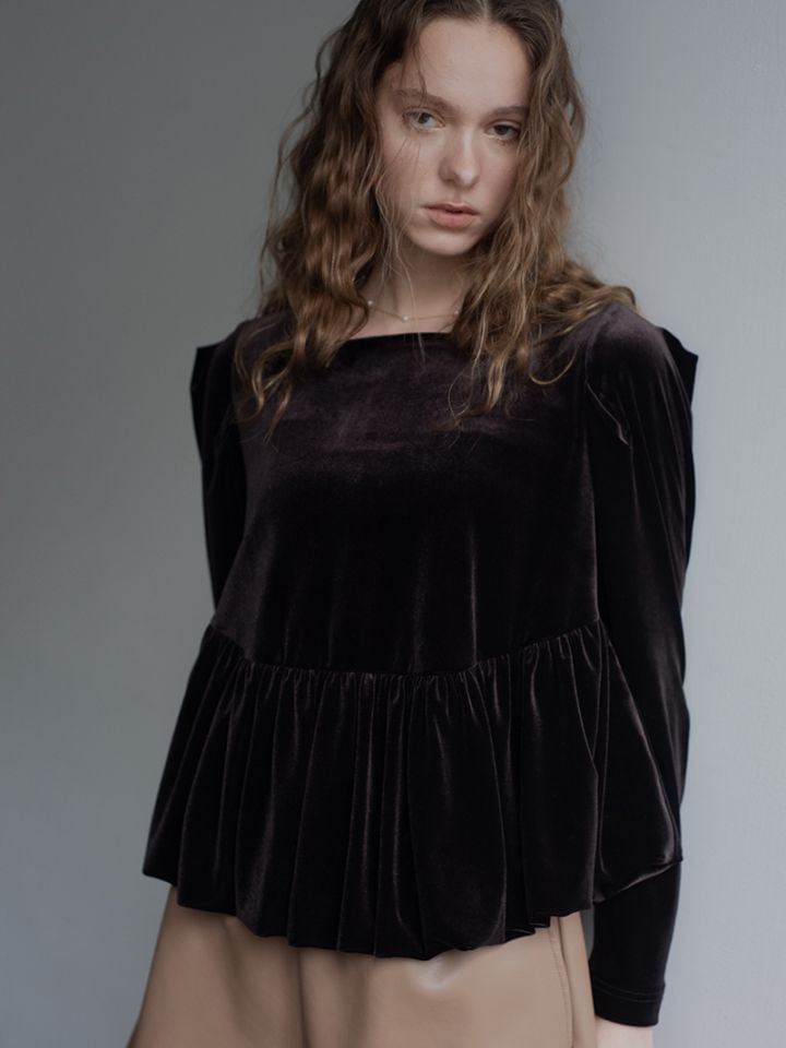 ベロアペプラムトップス | Tops,トップス | | TREFLE＋1（トレフル