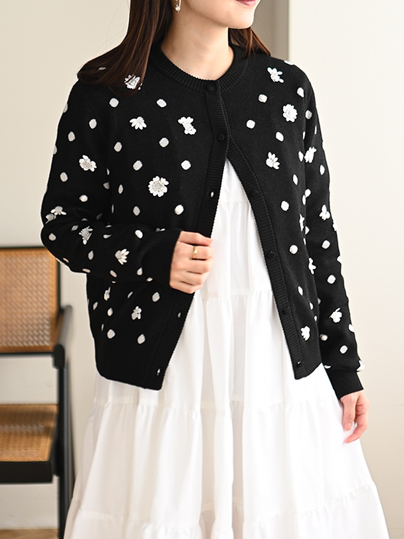 ドットスパンコールカーディガン | Cardigan,長袖 | | TREFLE＋1