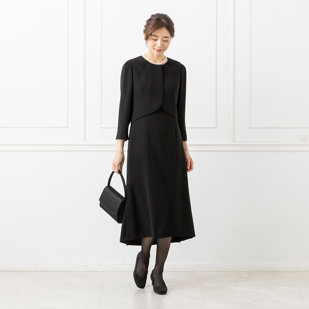 商品番号1003721]ノーカラージャケット×ボレロ風ワンピース |CARETTE