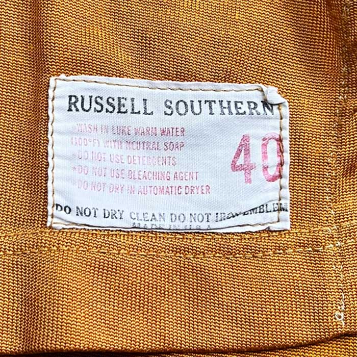 VINTAGE 60'S RUSSELL SOUTHERN FOOTBALL T-SHIRTS MUSTARD/40