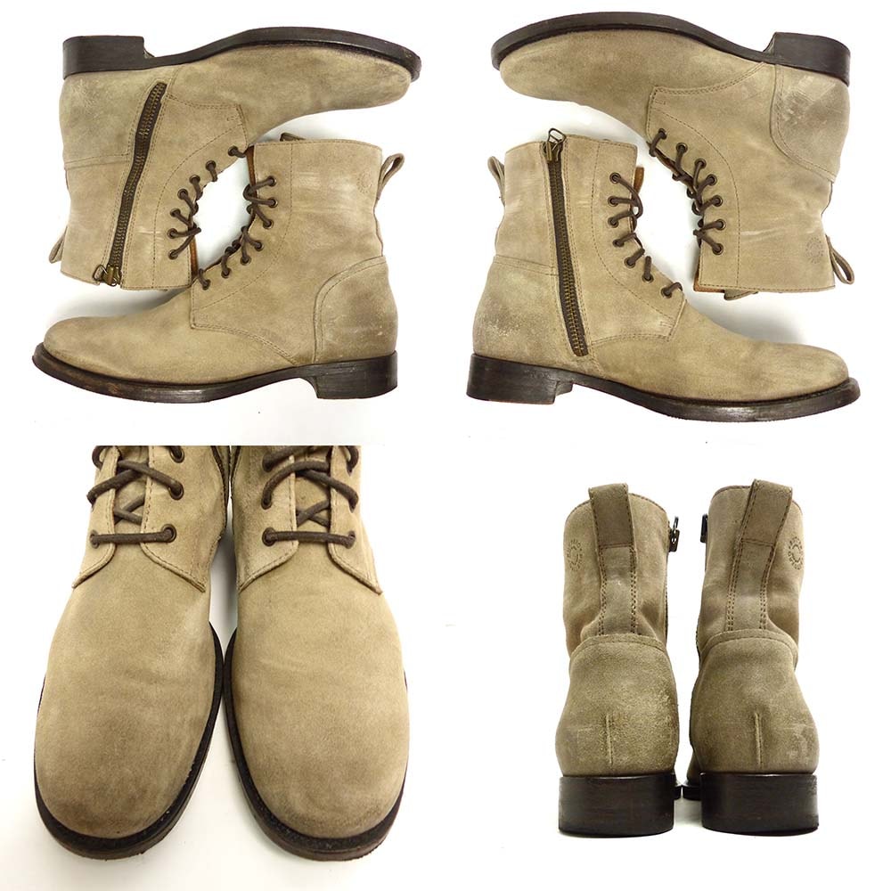 イタリア製 BUTTERO / ブッテロ サイドジップ レースアップブーツ 42