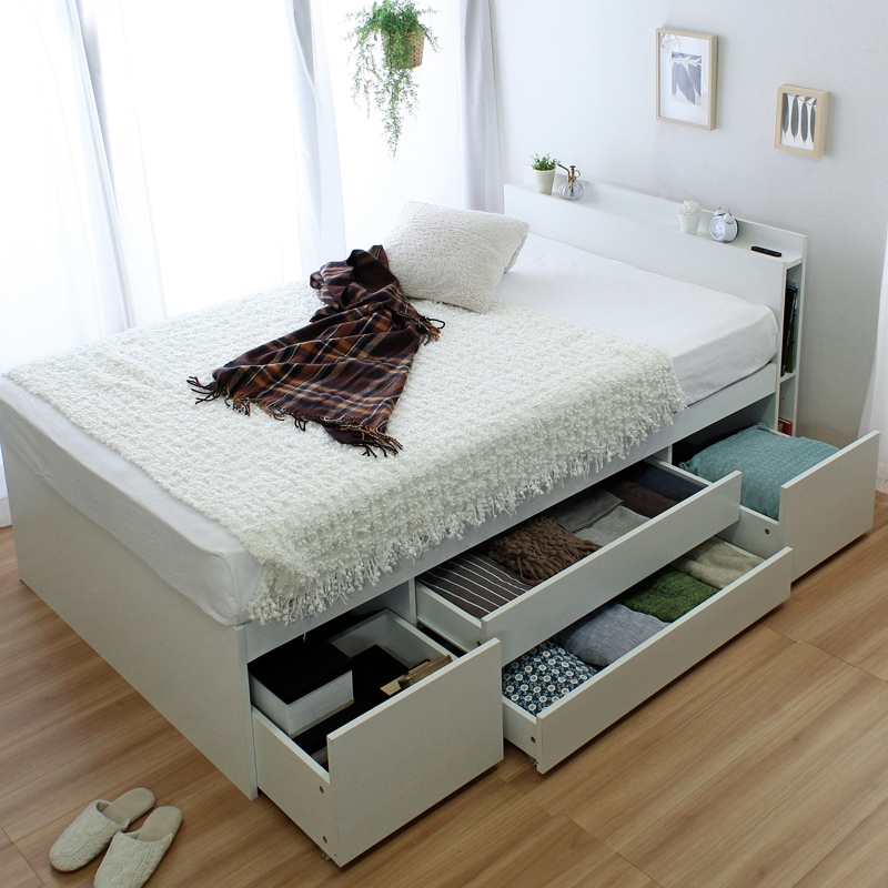 ダブル】大容量収納 チェストベッド/オムニア【OMNIA】｜ベッド