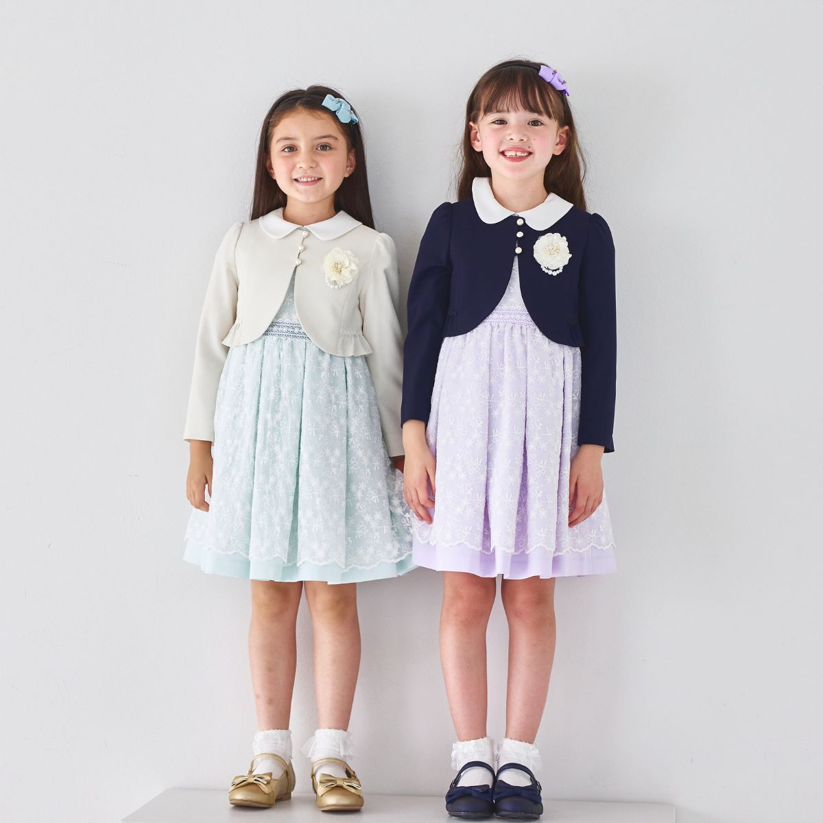 ニュアンスカラーレースアンサンブル 115 120 130cm (2501-7351