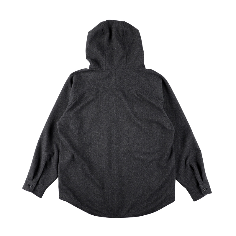 MODMNT / TWEED KNIT HOODED SHIRT BLACK