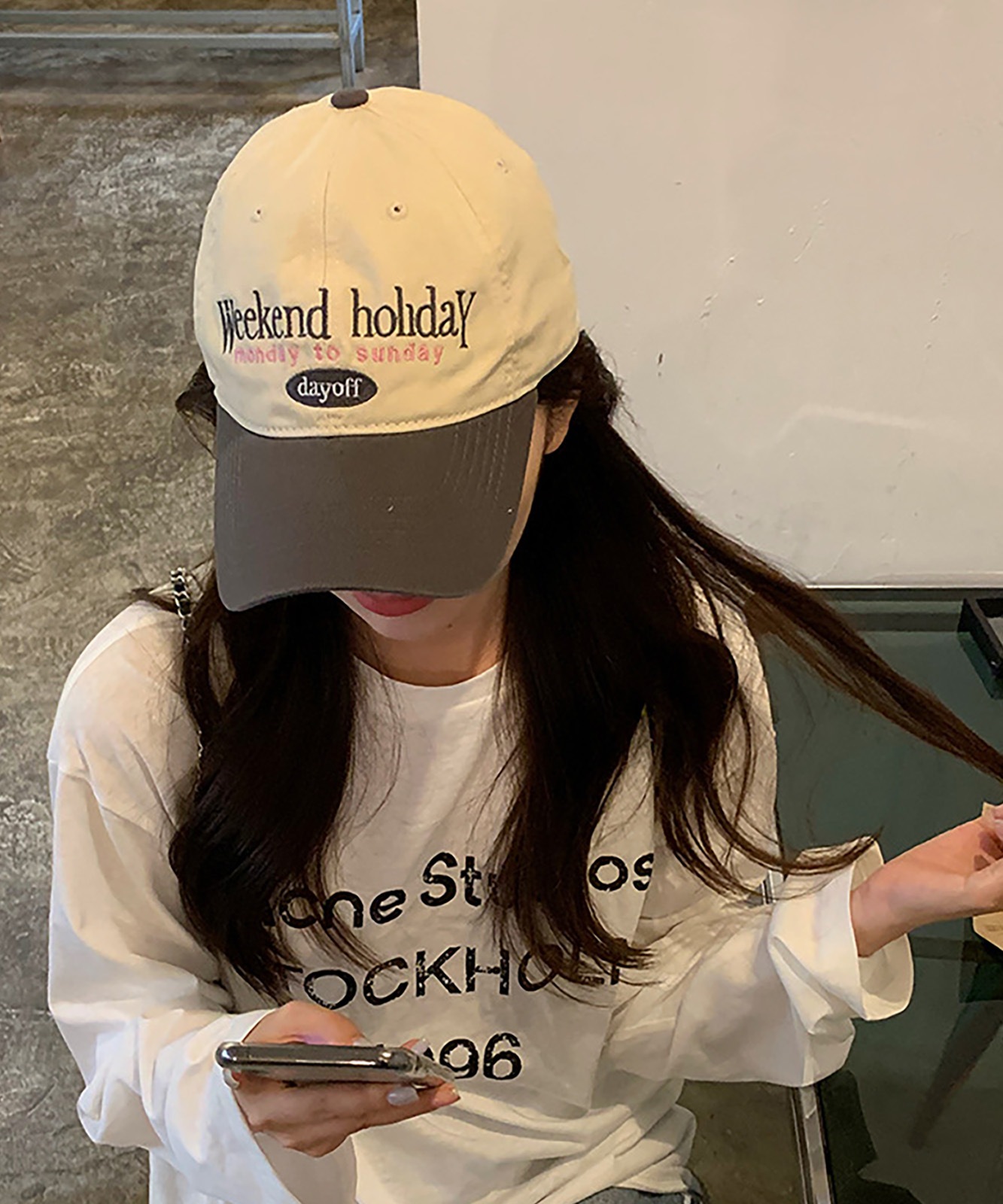 DEVICE select 刺繍 バイカラー ベースボール キャップ Y2K ストリート