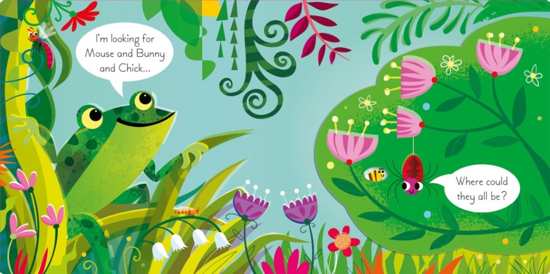 めくりしかけ絵本 Play Hide and Seek with Bunny ボードブック