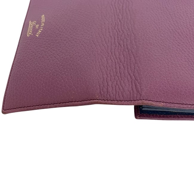 グッチ 二つ折り 長財布 パープル スウィング 354498 財布 レザー 中古