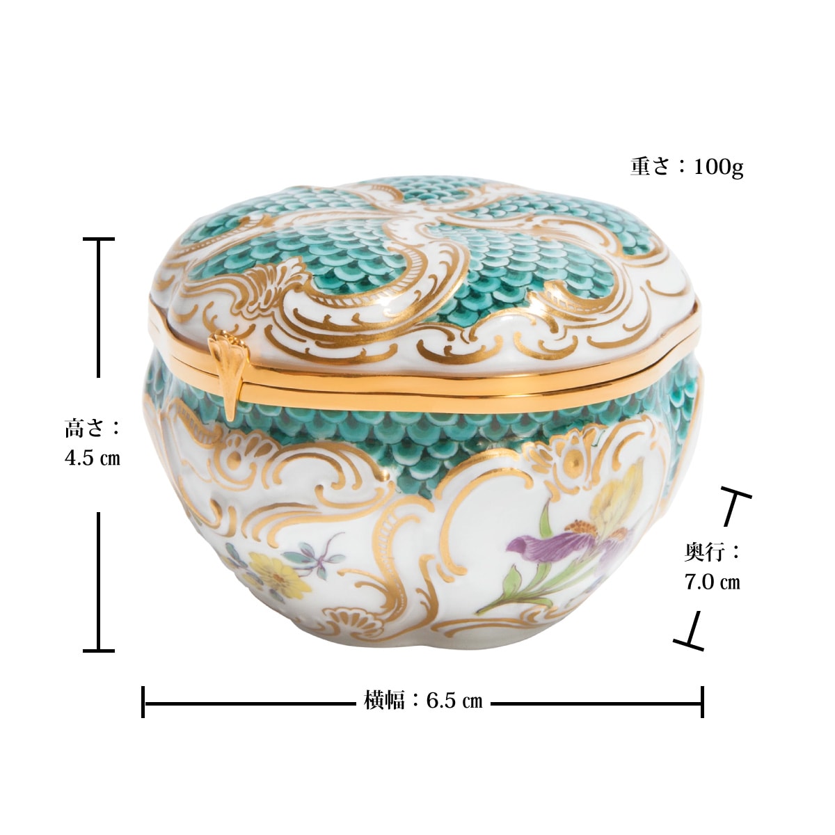 マイセン 嗅ぎ煙草入れ「エキゾチックな鳥とイチジク」 52M32/212874