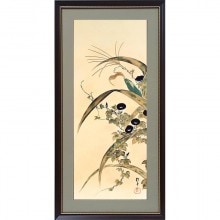 酒井抱一 「十二か月花鳥図」 十一月 「芦に白鷺図」 複製掛軸