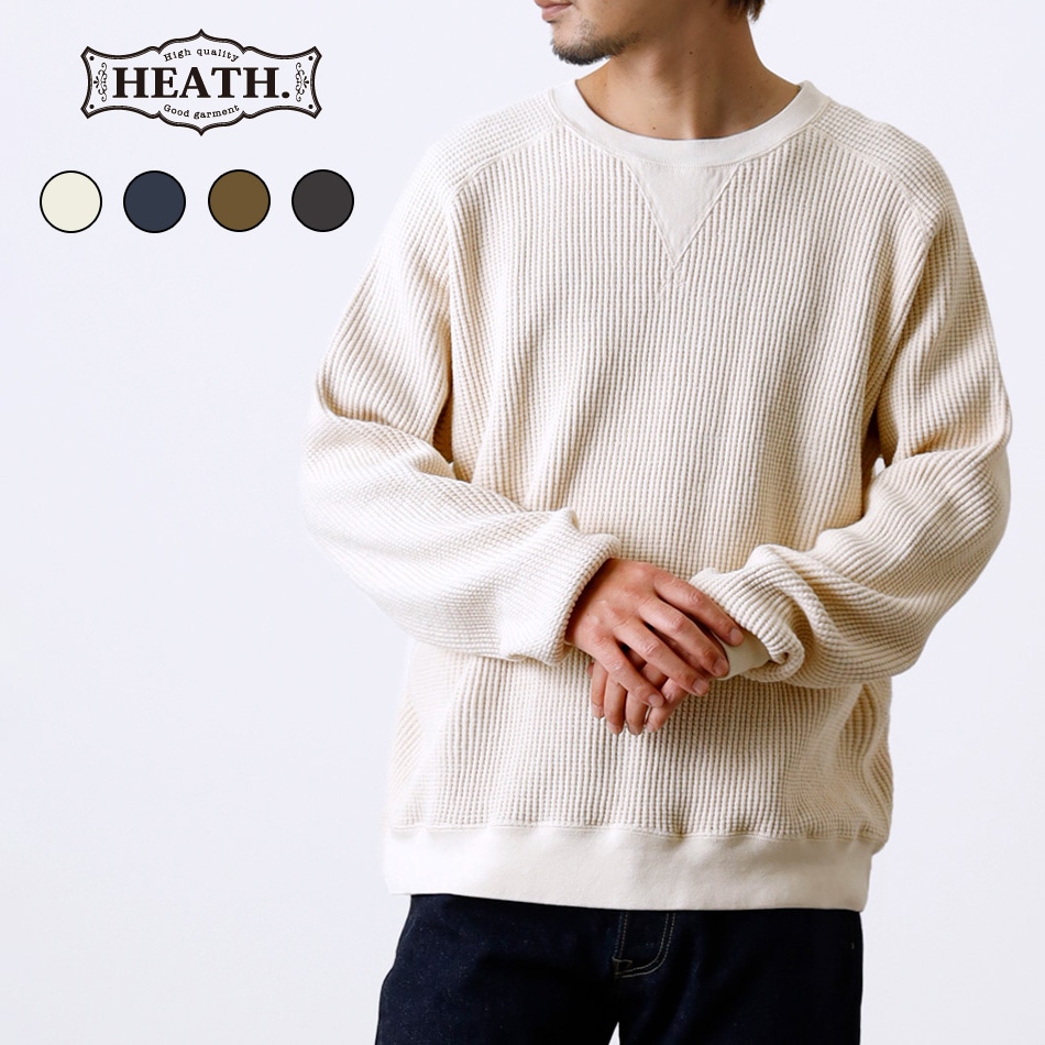 30%OFF！ファミリーセール！】【HEATH】WAFFLE CREW CUTSAW 日本製 