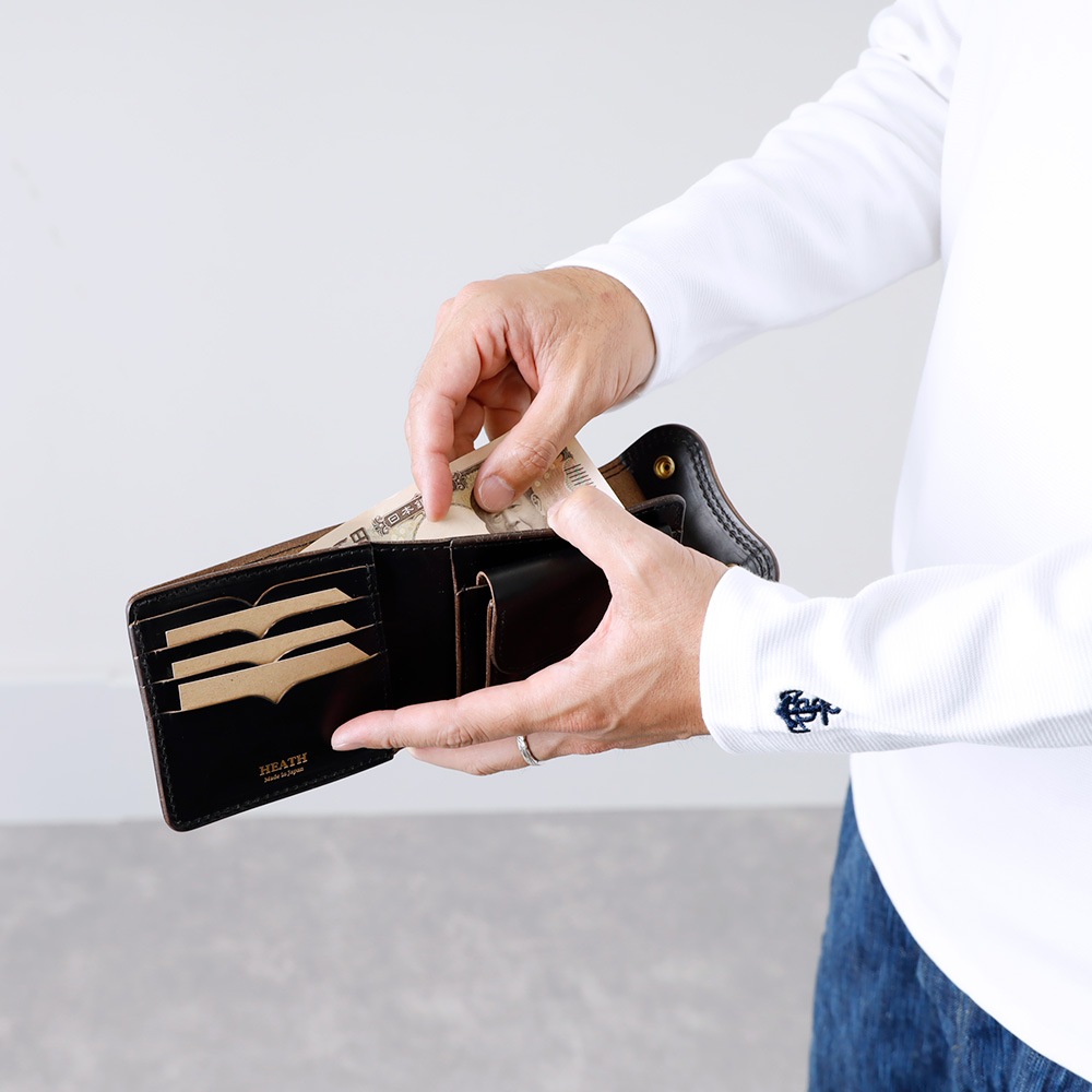 HEATH（ヒース）クロムエクセルレザー 三つ折り財布｜アメカジ