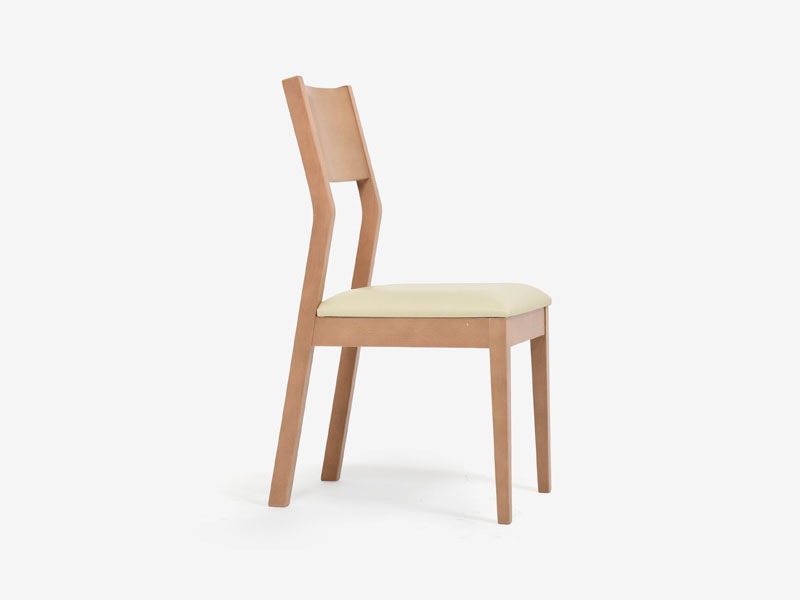 ダイニングチェア「AX3」ビーチ材ナチュラルブラウン色・座面PVC