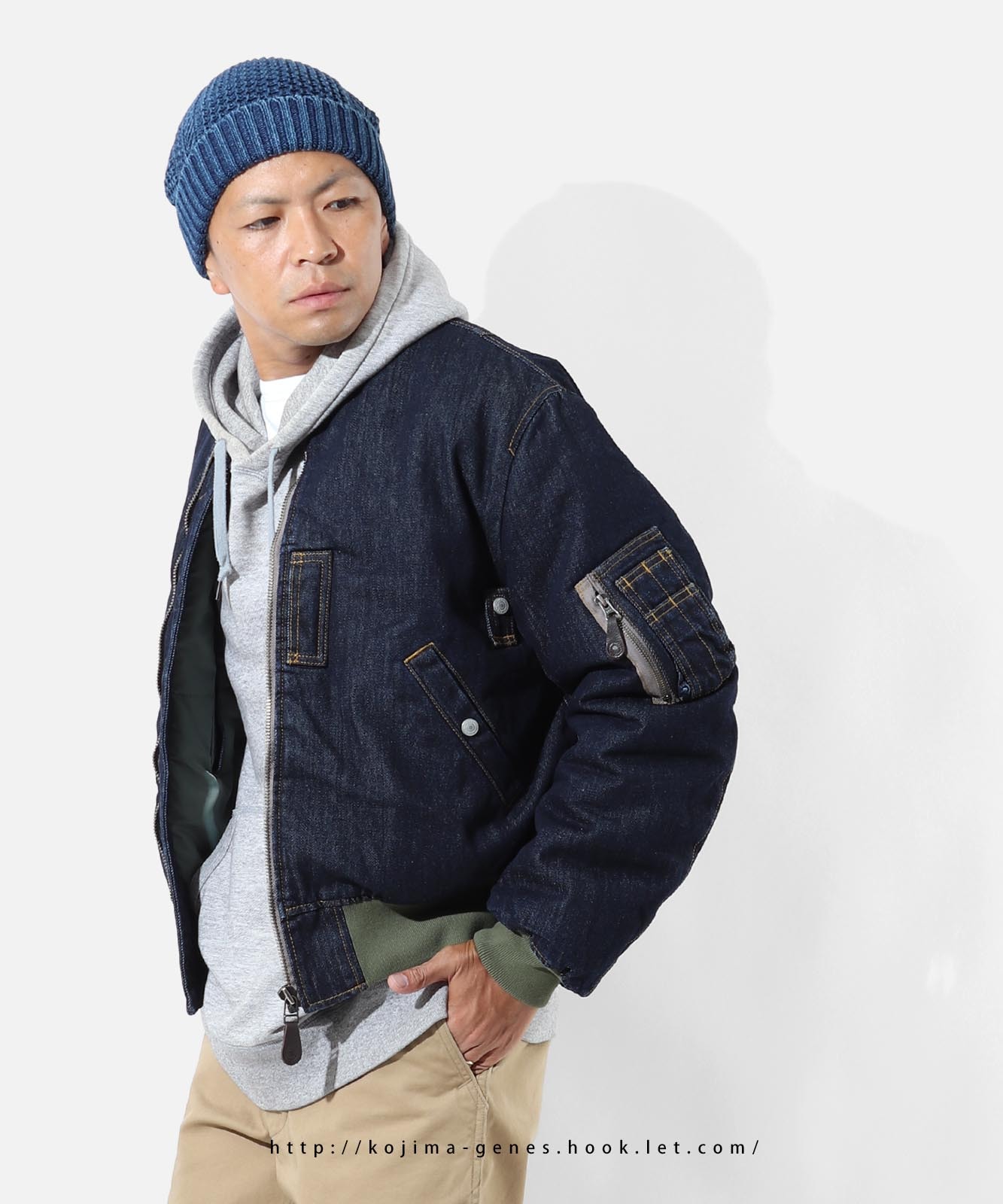 Denim MA-1 Flight Jacket by KGR / デニムMA-1フライトジャケット by