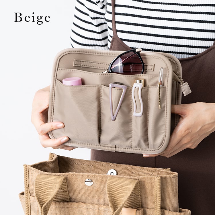 バッグインバッグ 大容量 軽い 美人収納 自立 ファスナー 仕切り