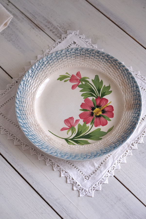 フランスアンティークサンタマンSt-Amandの デザート皿W20cm gc-1099の